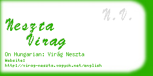 neszta virag business card